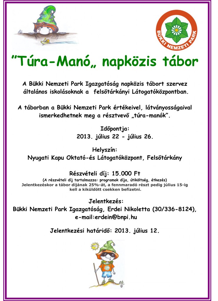 Túramanó tábor plakát